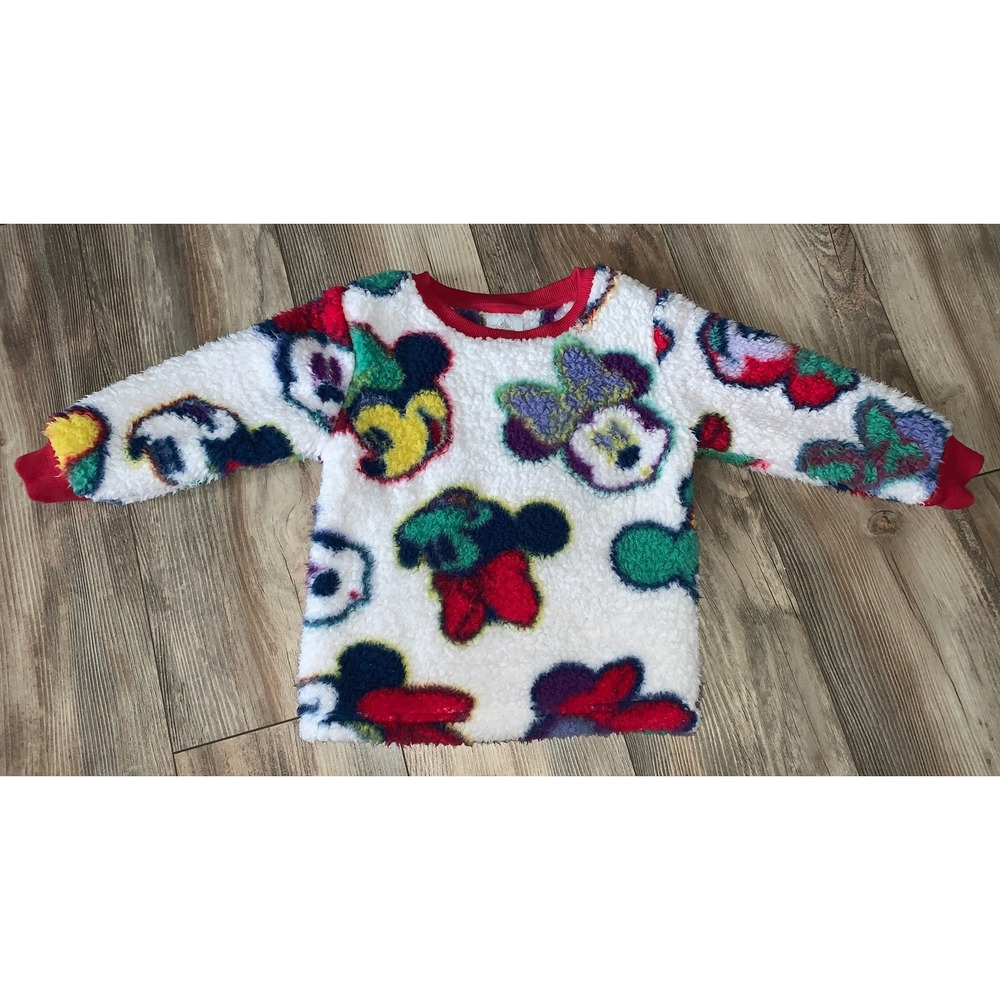 Disney Minnie Mouse Colorful Sherpa Fleece‎ Pullover Childs Size XS COZY